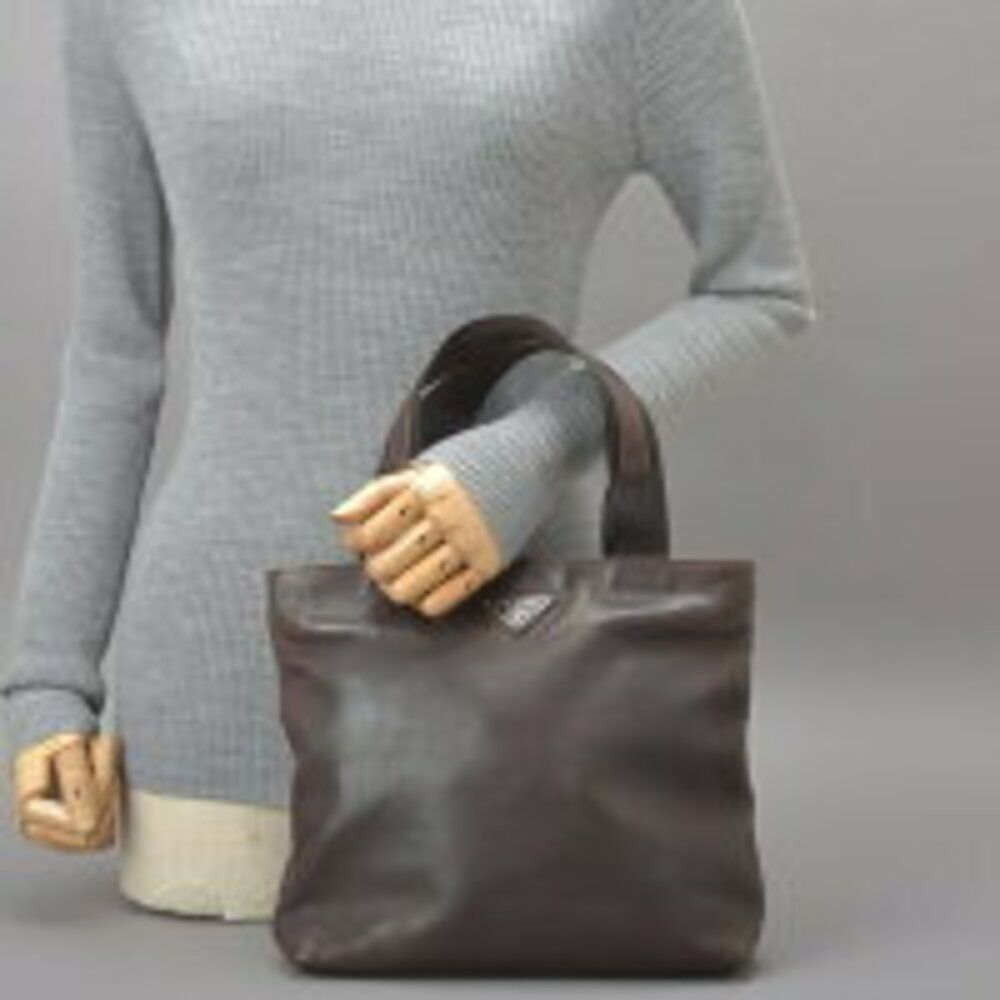 Prada handbag triangular plate Black leather tote… - image 5